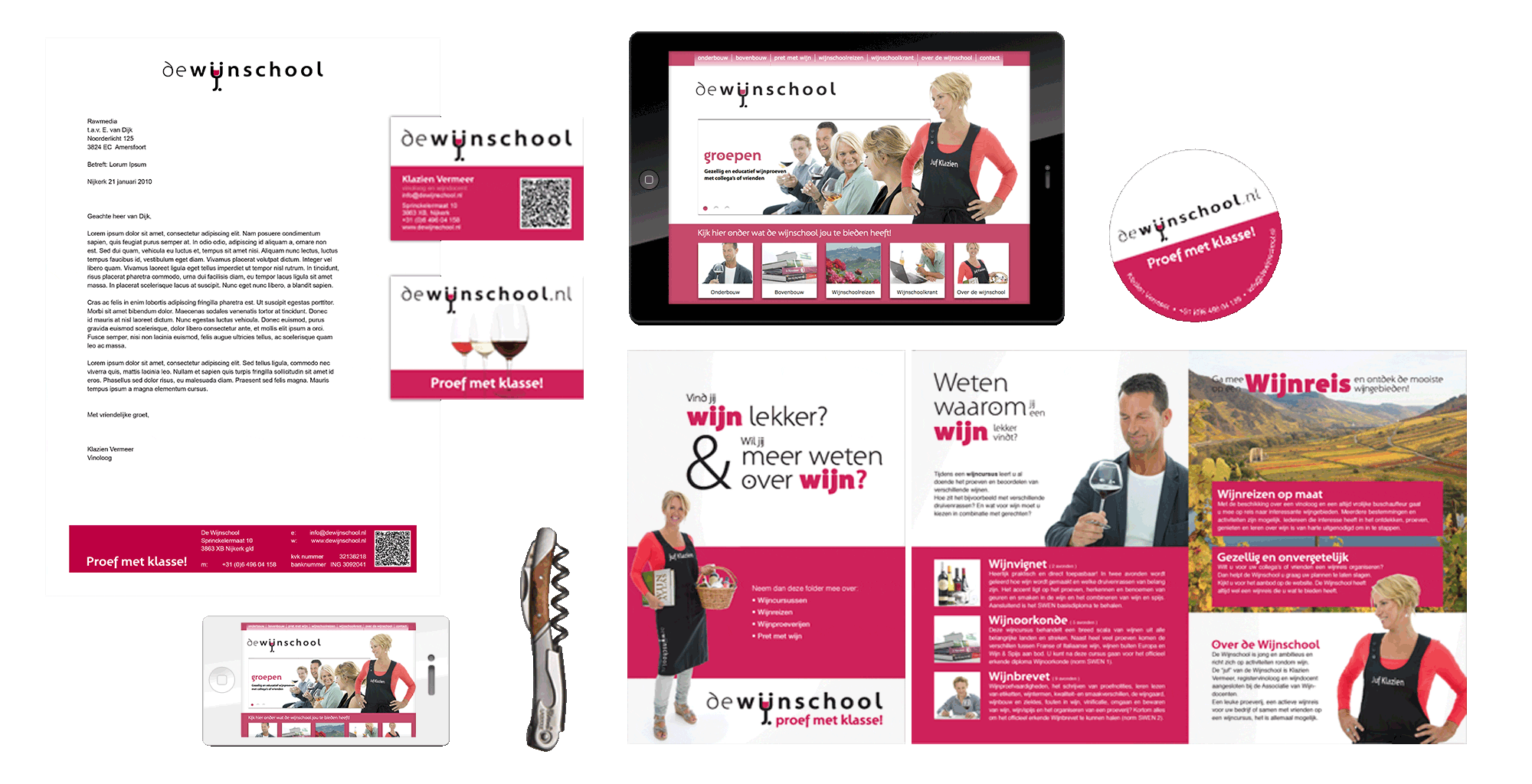 Voor De Wijnschool ontwierp OP3N een huisstijl en meer!