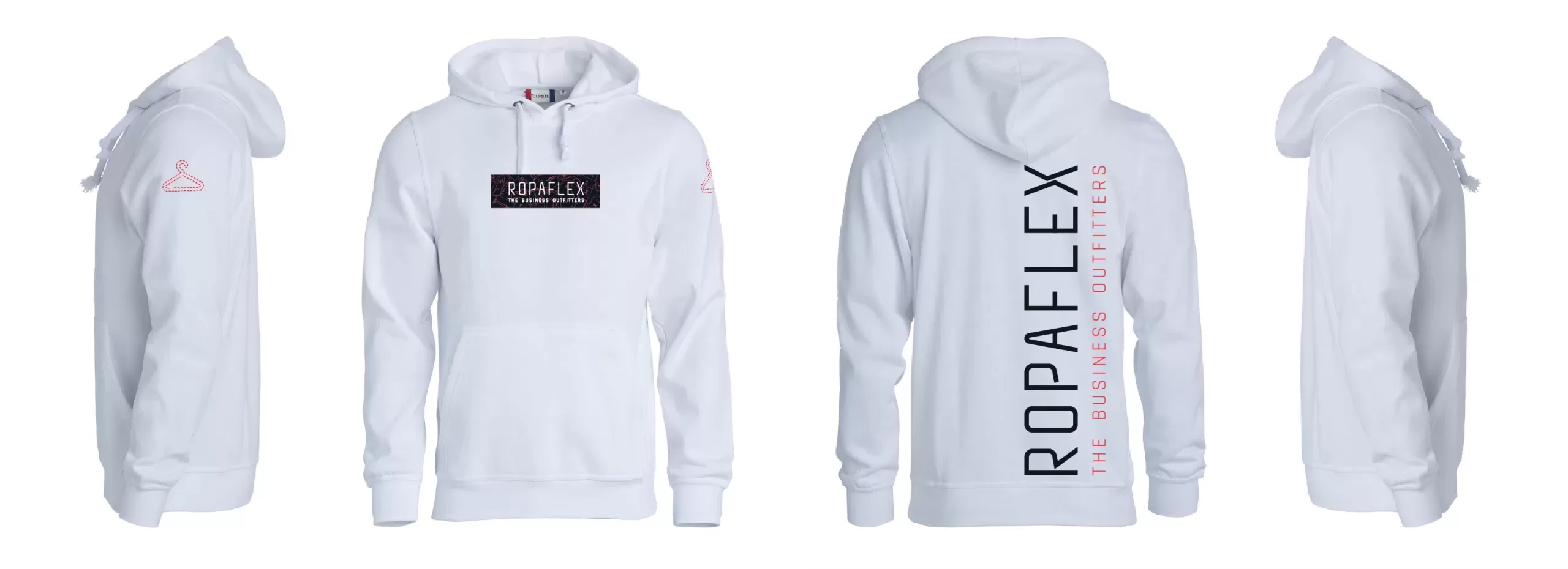Hoodie ontwerp Ropaflex Een met de hand getekend beeldmerk geeft meer inzicht in het creatieve proces