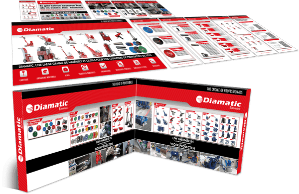 Diverse beurs items en presentatie wanden